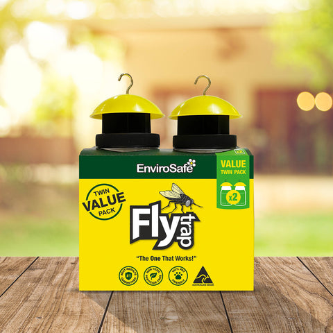 EnviroSafe Fly Trap 2 Pack - Reusable Outdoor Fly Traps, Food-Grade PET