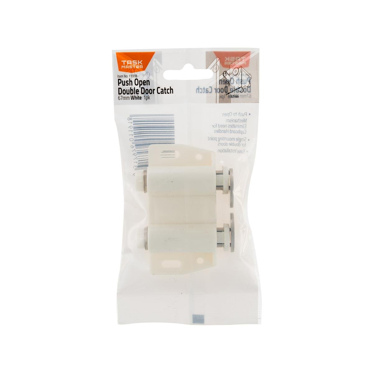 Taskmaster Magnetic Door Catch - 67mm - Plastic - Push to Open - SuperSaverAU - view 1