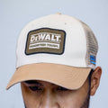 DEWALT Brown Oakdale Coolmax Trucker Hat - Acrylic Mesh, Adjustable