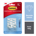 Command Medium Clear Adhesive Crystal Hooks - 2 Pack 900g Damage-Free