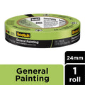 Scotch 24mm x 55m General Painting Masking Tape Medium Adhesion