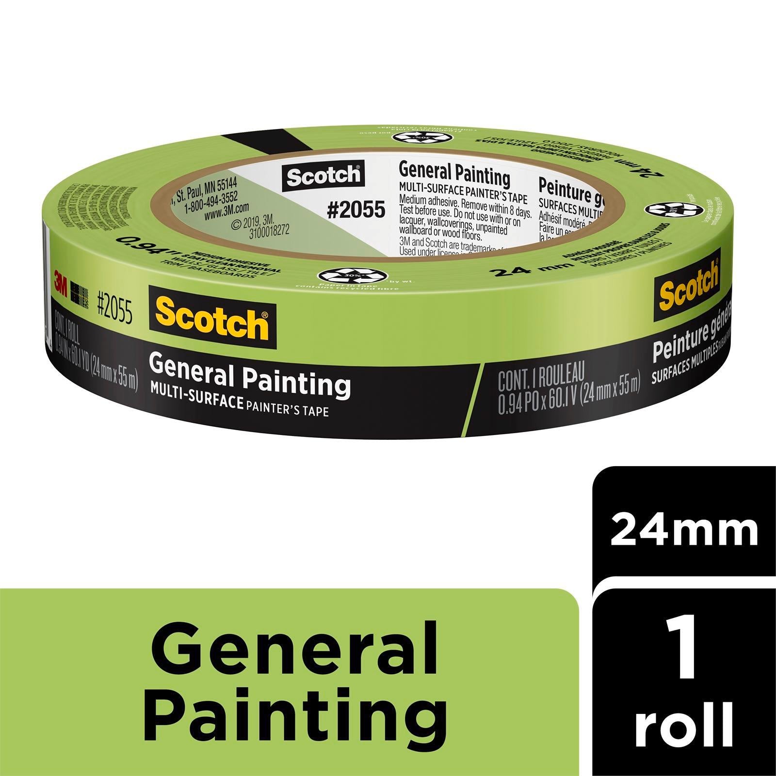 Scotch 24mm x 55m General Painting Masking Tape Medium Adhesion