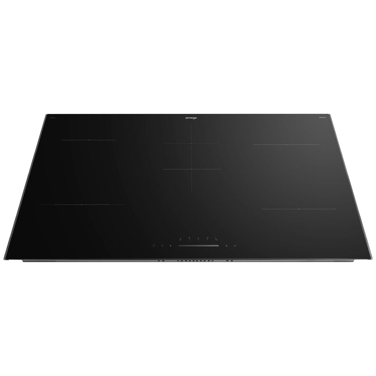 Omega 90cm ceramic cooktop - 5 zones, touch and slide controls, 2 DualZones, black glass - OCC905TZ