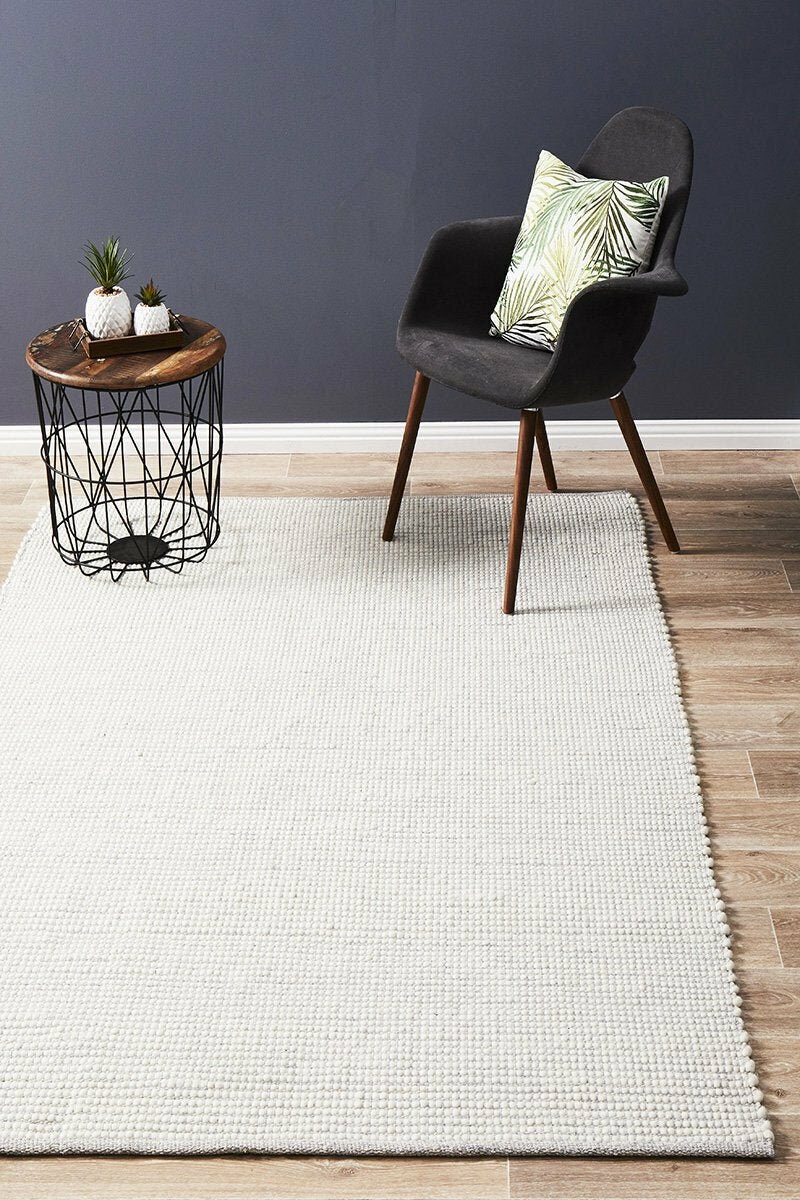Rug Culture Loft Large Rug 280x190cm - Grey Felted Wool, Hand Loomed Flatwoven - LFTGREY280X190