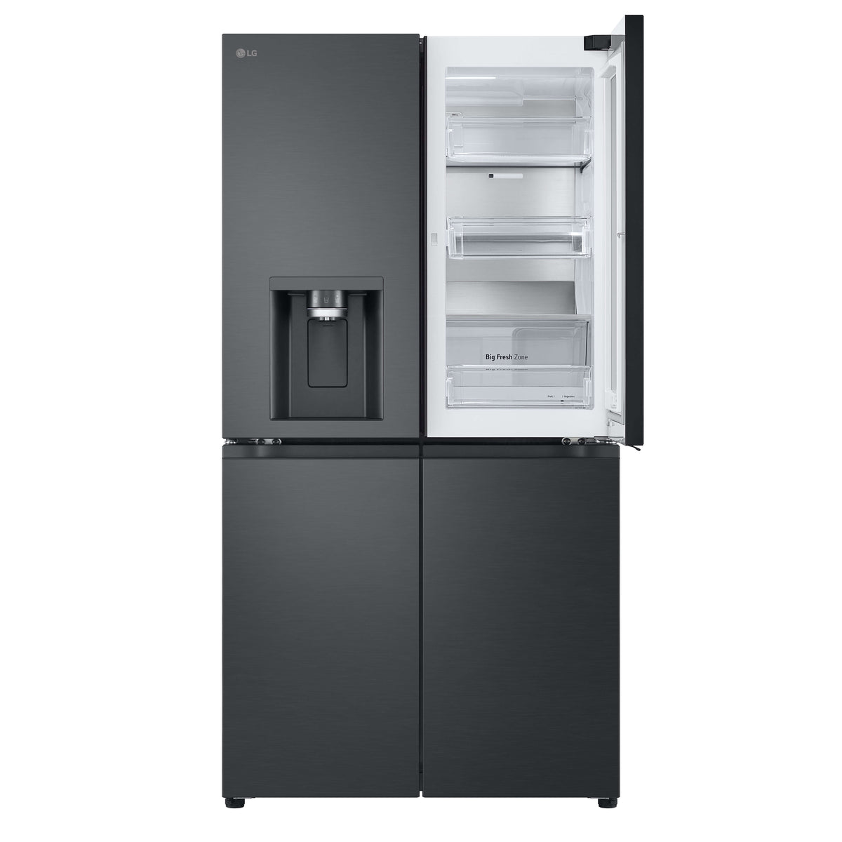 LG 847L InstaView French Door Fridge - Matte Black, Craft Ice Maker, Wi-Fi - GF-V900MBLC