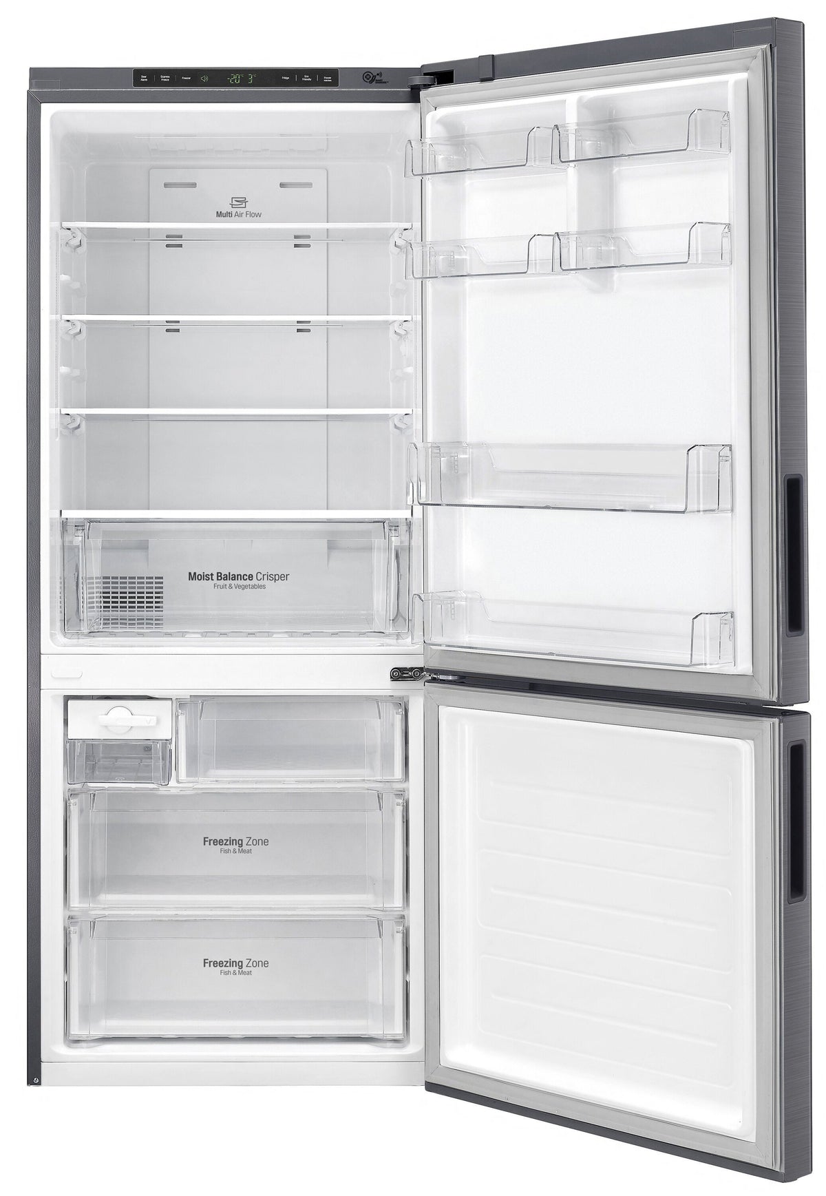 LG 420L Bottom Mount Fridge - Dark Graphite Doors, Door Cooling, Frost Free - GB-455UPLE