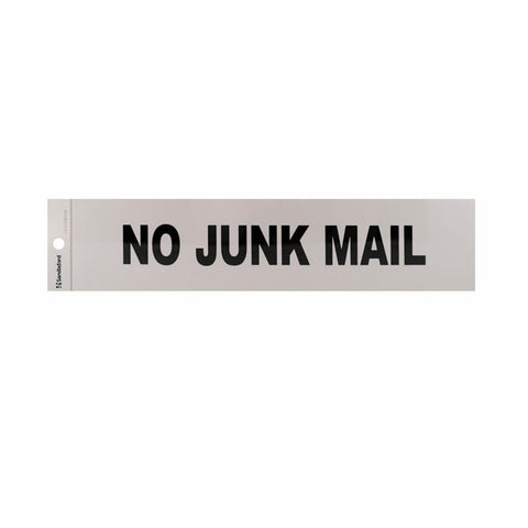 Sandleford No Junk Mail Sign - Silver - Self Adhesive - 245 x 58mm - SuperSaverAU - view 1