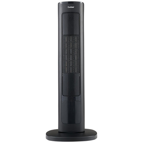 Goldair 2000W Ceramic Tower Heater - Black - 90-Degree Oscillation, Remote Control - GCT410