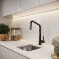 Oliveri Essente square gooseneck pull out mixer tap - 316 stainless steel - Brushed Black - SS31675-BL