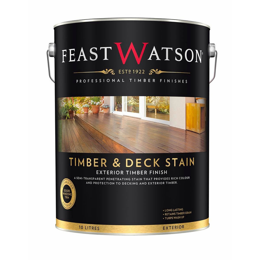 Feast Watson Decking Stain - 10L - Taman Merbau - Rich Colour - SuperSaverAU - view 1