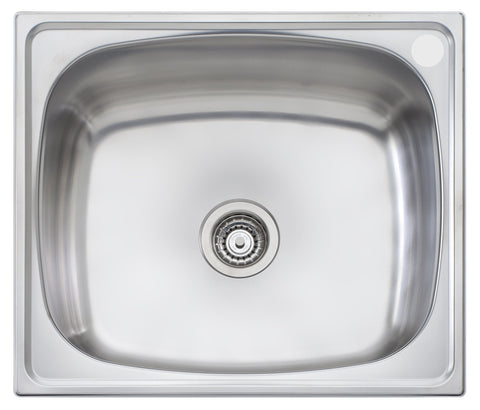 Oliveri 70L single bowl laundry tub - Polished stainless steel with right-hand tap hole - TI70RTH