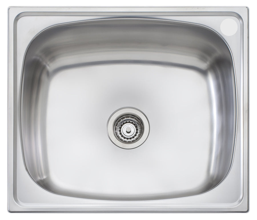 Oliveri 70L single bowl laundry tub - Polished stainless steel with right-hand tap hole - TI70RTH