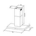 Artusi 90cm Wall Mounted BBQ Rangehood - Single Motor, Touch Controls, 850m³/h - ACH9BBQB