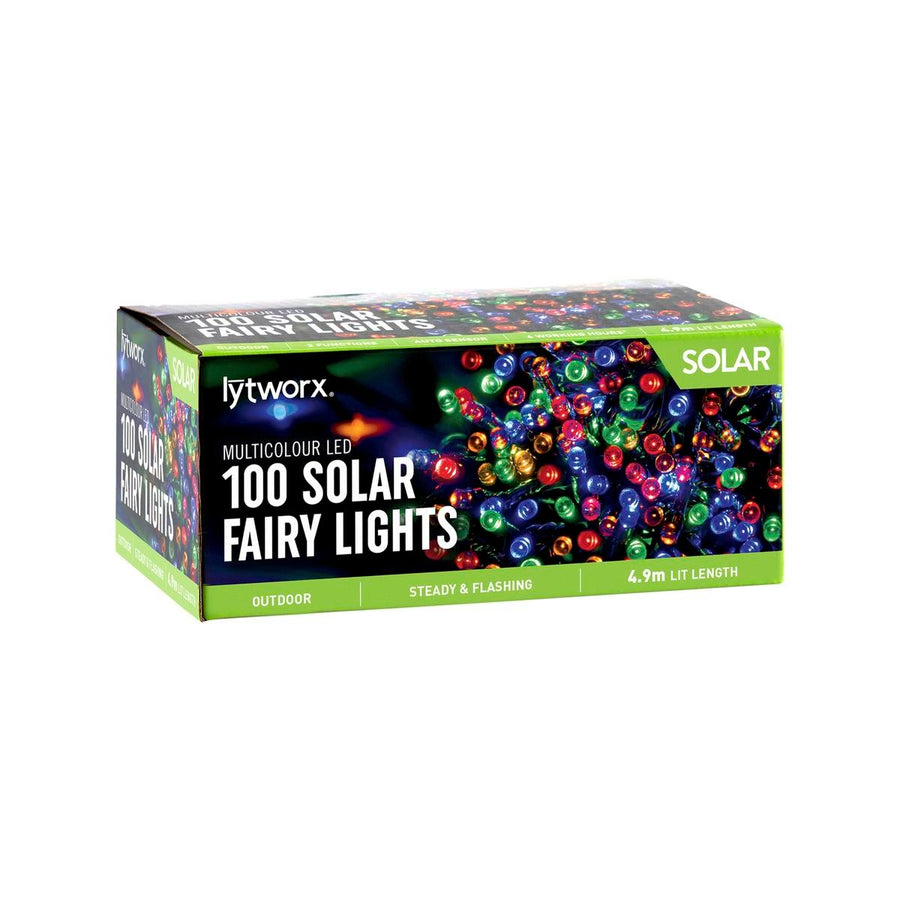 Lytworx Solar Fairy Lights 4.9m Multicolour LED 100 Pack Weather-Resistant - SuperSaverAU - view 1