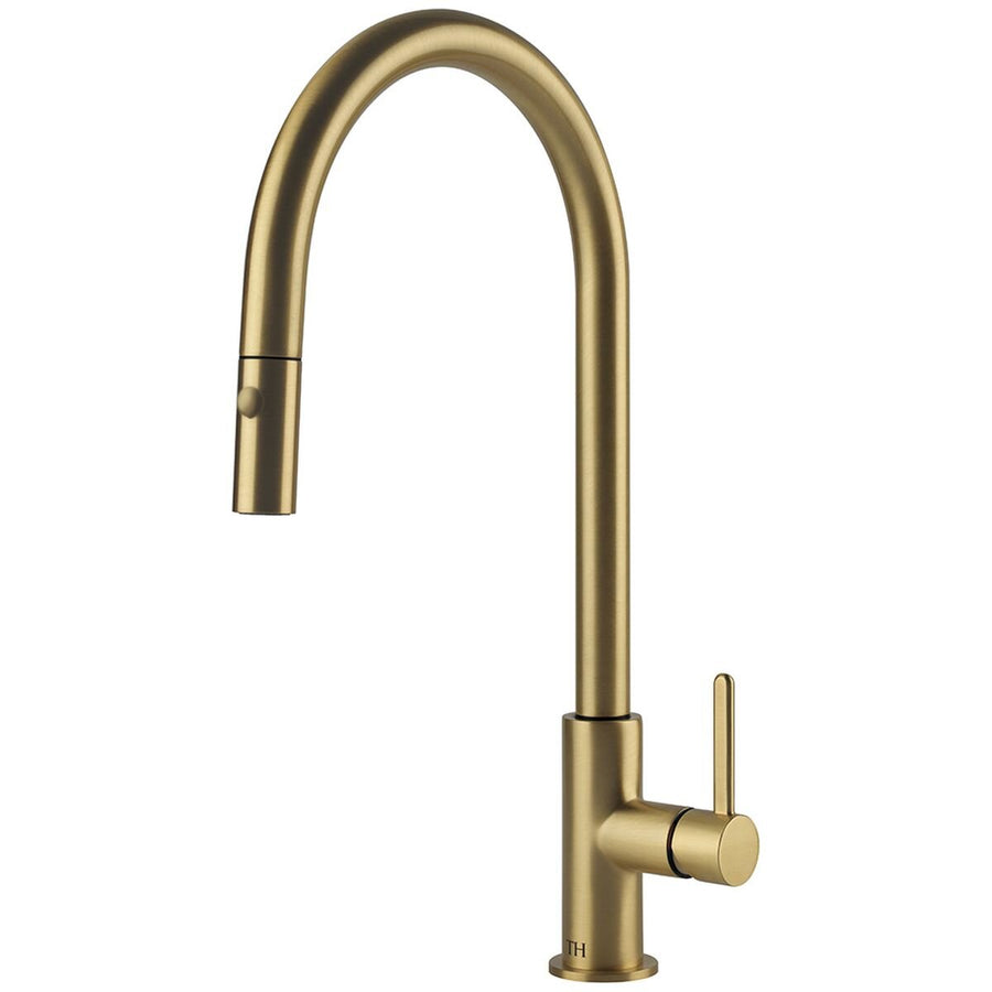 Turner Hastings Naples Pull Out Sink Mixer - Brushed Brass, Brass Body, Single Lever Handle - NA303PM-BB