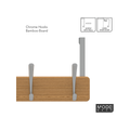 Mode 4 Over Door Hanger - Bamboo Board with 4 Chrome Hooks - 450mm x 70mm - SuperSaverAU - view 4