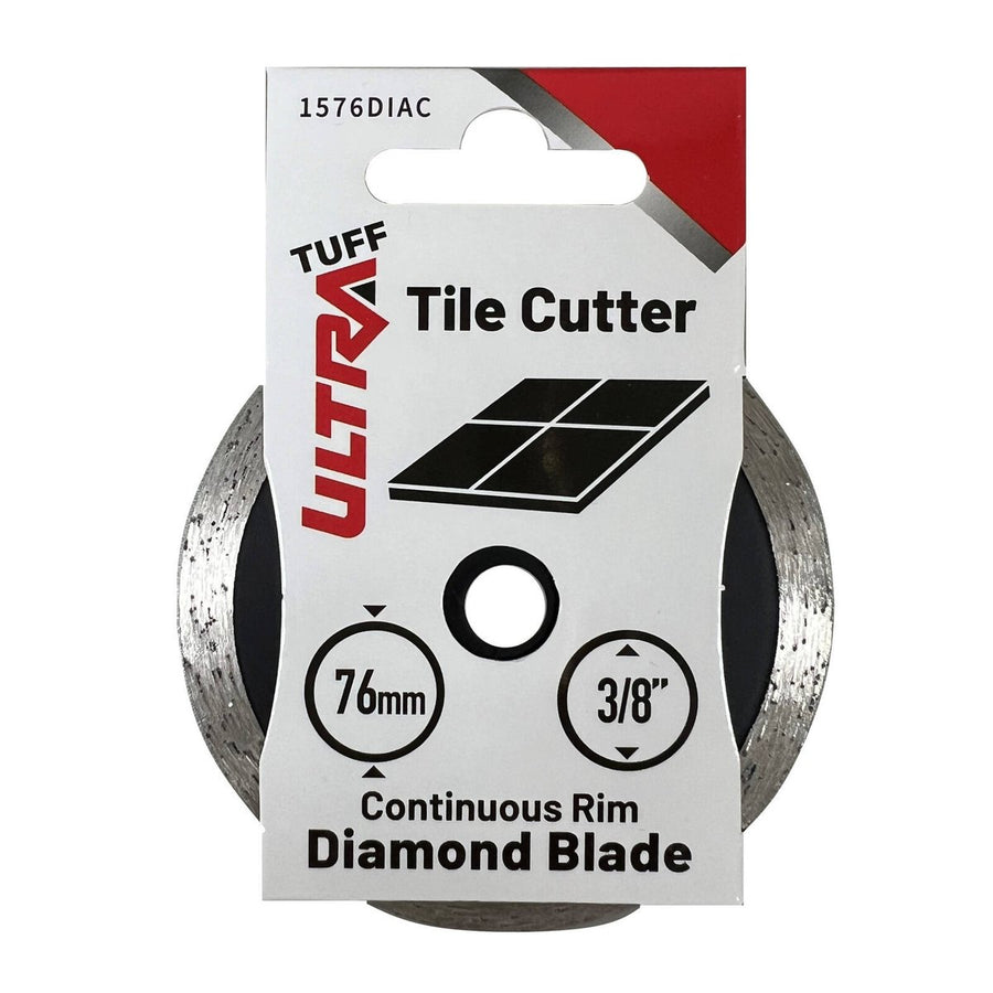 Ultra Tuff Diamond Blade - Continuous Rim - 76mm - For Tiles & Ceramics - SuperSaverAU - view 1