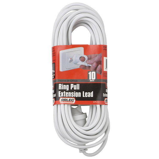 Arlec 10m Extension Lead - White PVC - Safe Indoor Use - 10 Amp