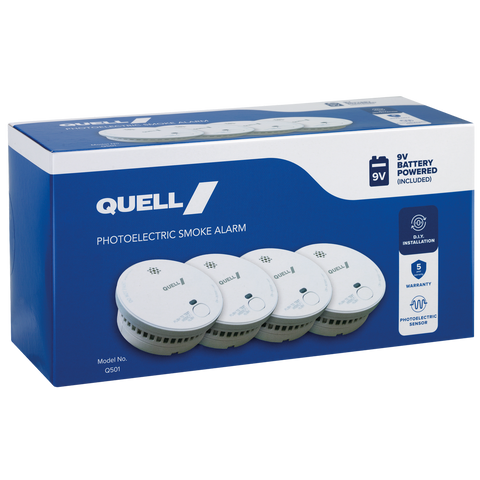 Quell Q501 Photoelectric Smoke Alarm 4 Pack - 102mm x 102mm - Easy Installation - SuperSaverAU - view 2