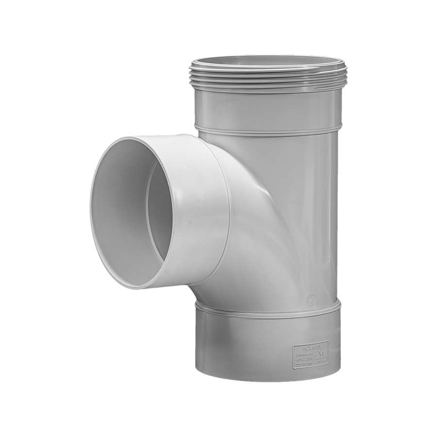 Holman 100mm PVC DWV Junction 88 Deg Grey Durable Connection - SuperSaverAU - view 1