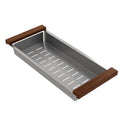 Turner Hastings Cuisine Sink Colander - Grade 304 Stainless Steel, Sapele Wood Handles - CR4319-SS