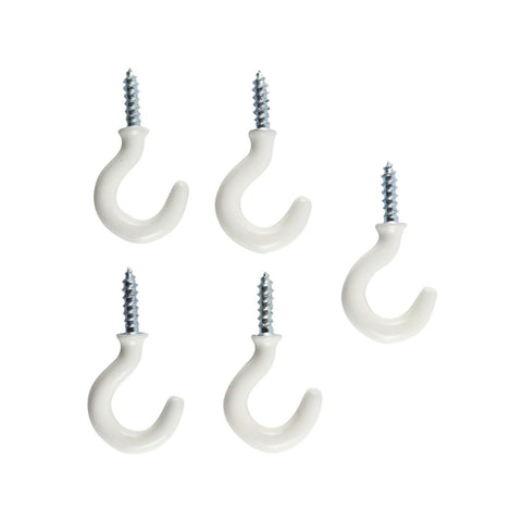 Everhang Cup Hooks - 10mm - PVC Coated - 5 kg Load Rating - 5 Pack - SuperSaverAU - view 1
