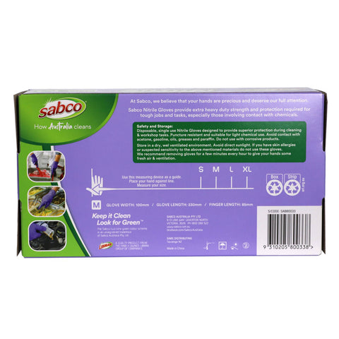 Sabco Medium Purple Nitrile Disposable Gloves 100 Pack