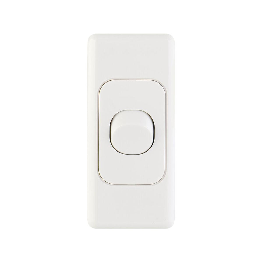 Deta Double Pole Switch - 34mm x 75mm - White - Polycarbonate - 10A - SuperSaverAU - view 1