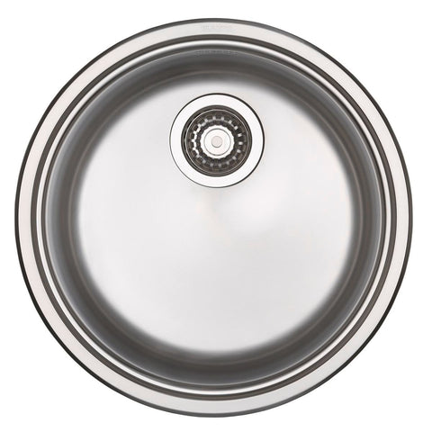 Blanco Large Round Inset Sink 45cm Brushed Stainless Steel Durable - SuperSaverAU - view 1