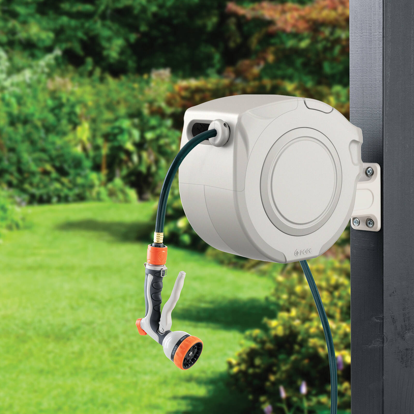 Pope Auto Wind Hose Reel 20m - Flexible PVC Garden Hose Reel