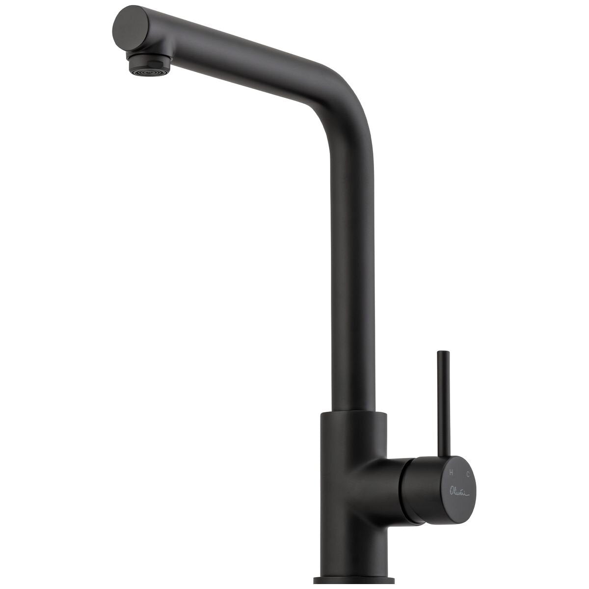 Oliveri Venice right angle mixer tap - Matte Black, WELS 5 Star, brass body, ceramic disc - VE570FMB