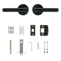 Ikonic Black Matte Knurled Privacy Lever Set - 1 Pack - 165mm x 190mm - Snib Locking - SuperSaverAU - view 3