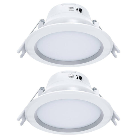 Arlec 9W Tri Colour Dimmable LED Downlight 92mm 2 Pack - Recessed Lens - SuperSaverAU - view 1