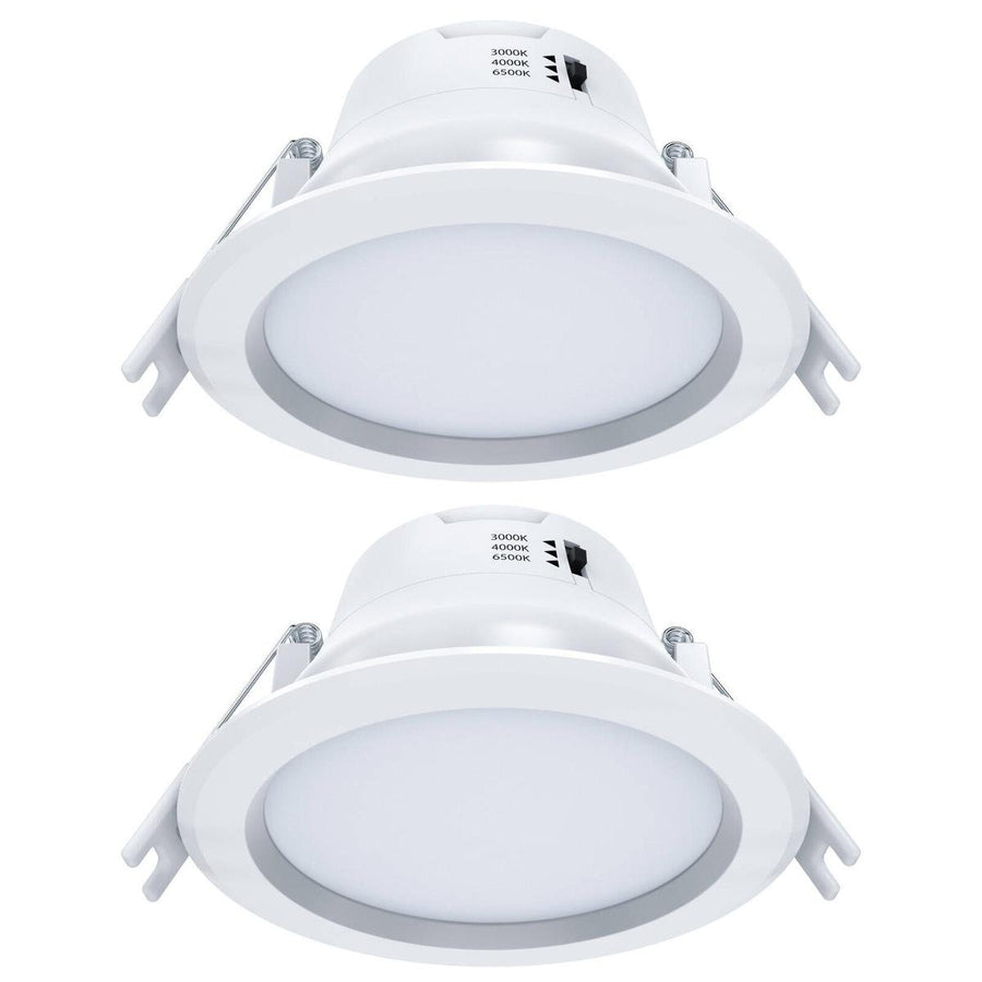 Arlec 9W Tri Colour Dimmable LED Downlight 92mm 2 Pack - Recessed Lens - SuperSaverAU - view 1