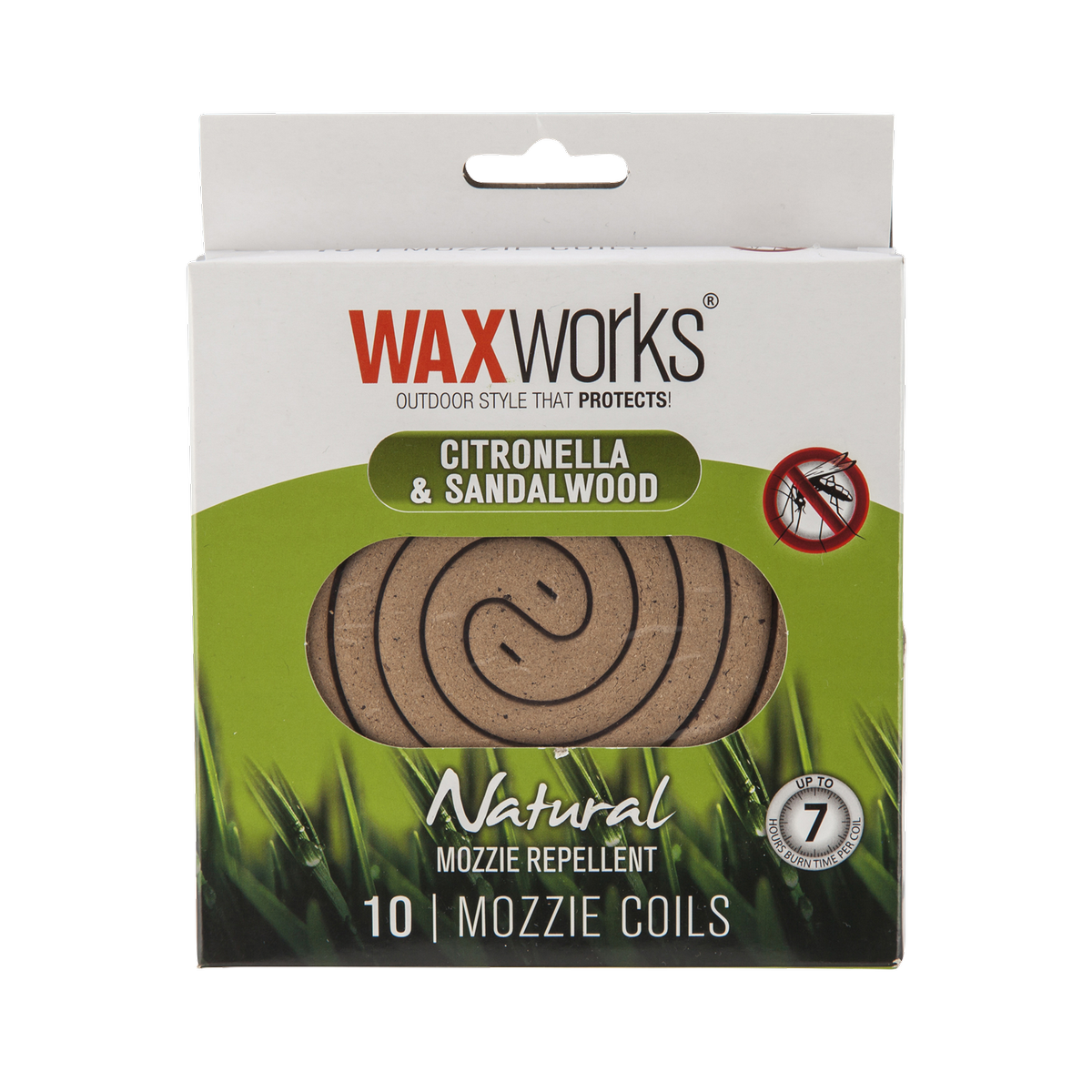 Waxworks Citronella Sandalwood Mosquito Repellent Coil 10 Pack - 120mm x 146mm - Outdoor Use - SuperSaverAU - view 1