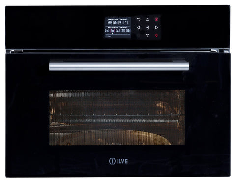 ILVE 60cm compact built-in combi-microwave oven - 35L, CHEF-Assist, black glass, touch controls - ILCM45BV