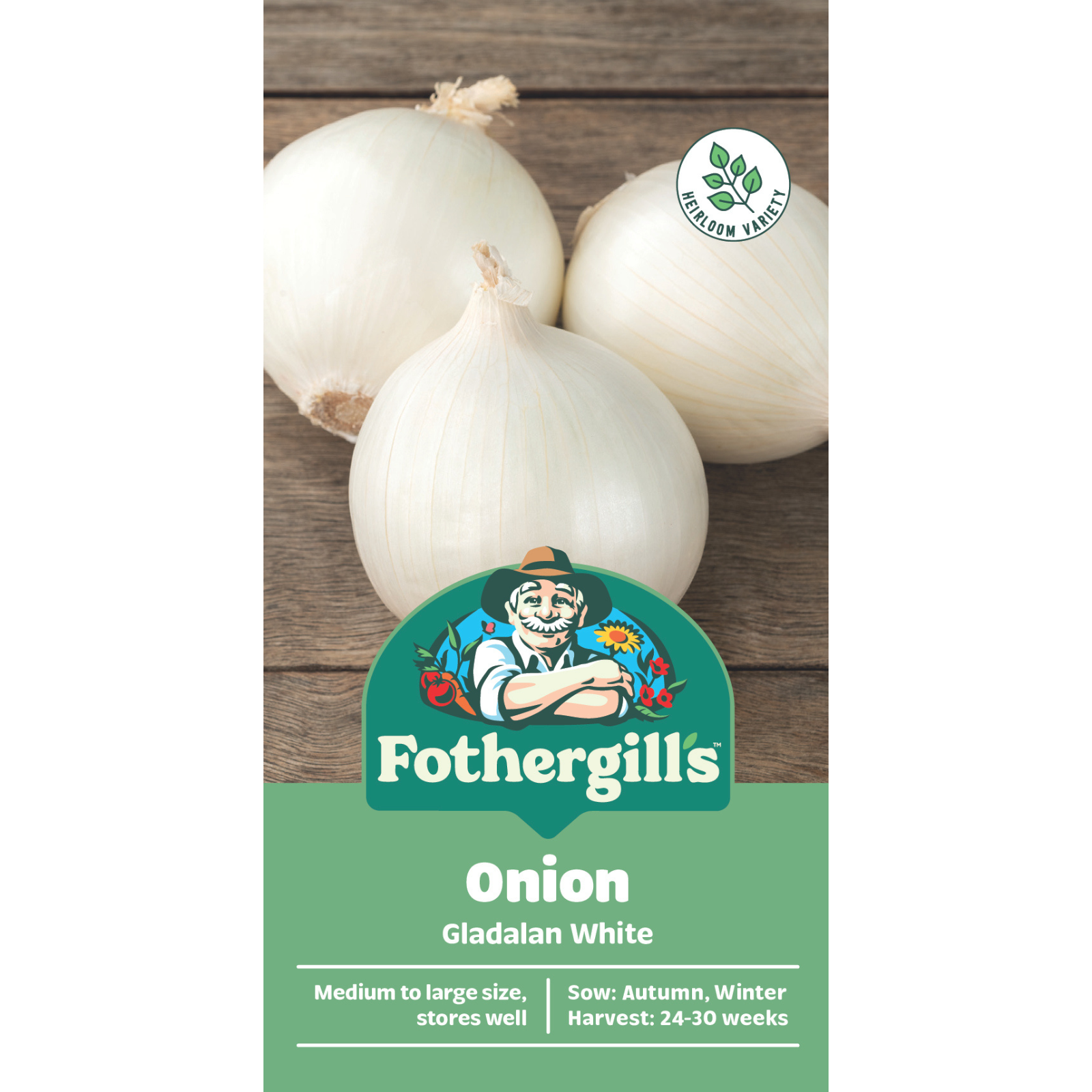 Mr Fothergill's Gladalan White Onion Vegetable Seeds
