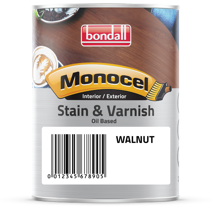Bondall Monocel Stain and Varnish - 250ml - Polyurethane - Walnut - SuperSaverAU - view 1