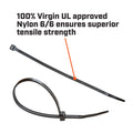Crescent 370 x 4.8mm Black Nylon Cable Ties UV Resistant - 100 Pack
