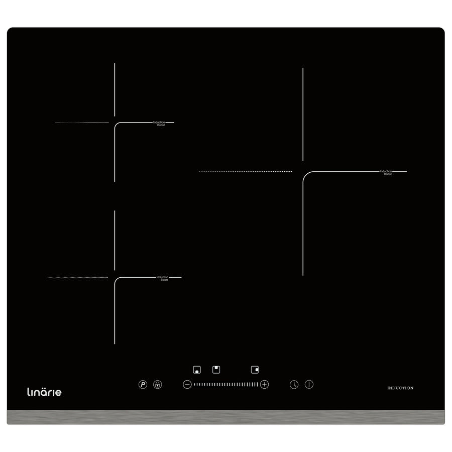 Linarie 60cm three zone induction cooktop - boost function - six cooking modes - black ceramic - LS60I3Z