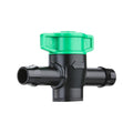 Pope 13mm In-Line Barbed Tap - Black & Green Poly Irrigation Flow Control, 1000kPa