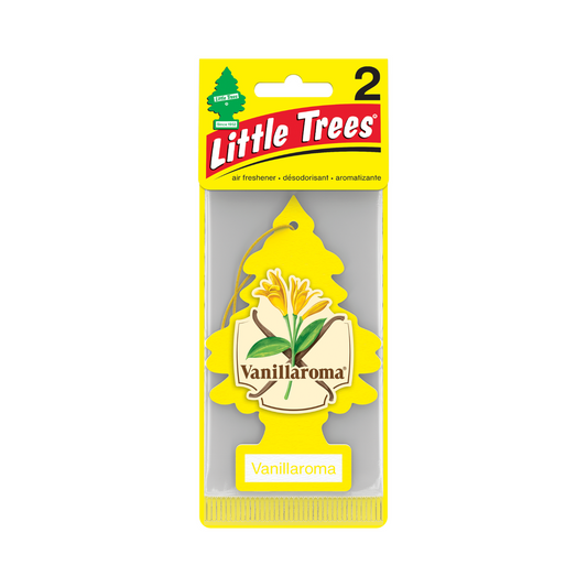 Little Trees Vanillaroma Hanging Tree Air Freshener 2 Pack - 70mm x 190mm - Long-lasting Fragrance