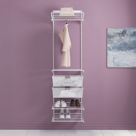 Elfa Advanced 644mm Wardrobe Pack - White E-Poxy Bonded Steel - Made in Sweden - 11989