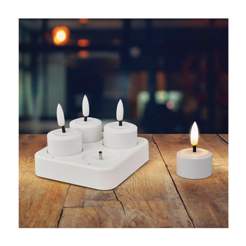 Lytworx USB Rechargeable Warm White LED Tea Lights - 4 Pack 70749