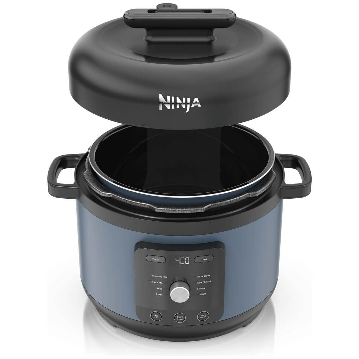 Ninja HyperHeat 9-in-1 Multicooker 6L - Blue Macaroon, 1200W, Pressure Cook, Slow Cook, Sous Vide - PC201BLANZ