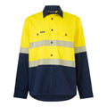 Citeco Hi Vis Taped Long Sleeve Shirt Yellow/Navy Size L - Cotton Reflective