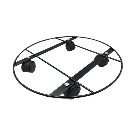 Eden 35cm Heavy Duty Round Pot Plant Trolley Black 60kg
