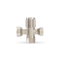 Brasshards 2 Way Under Sink Valve 20mm x 15mm Brushed Nickel Brass Lead Free