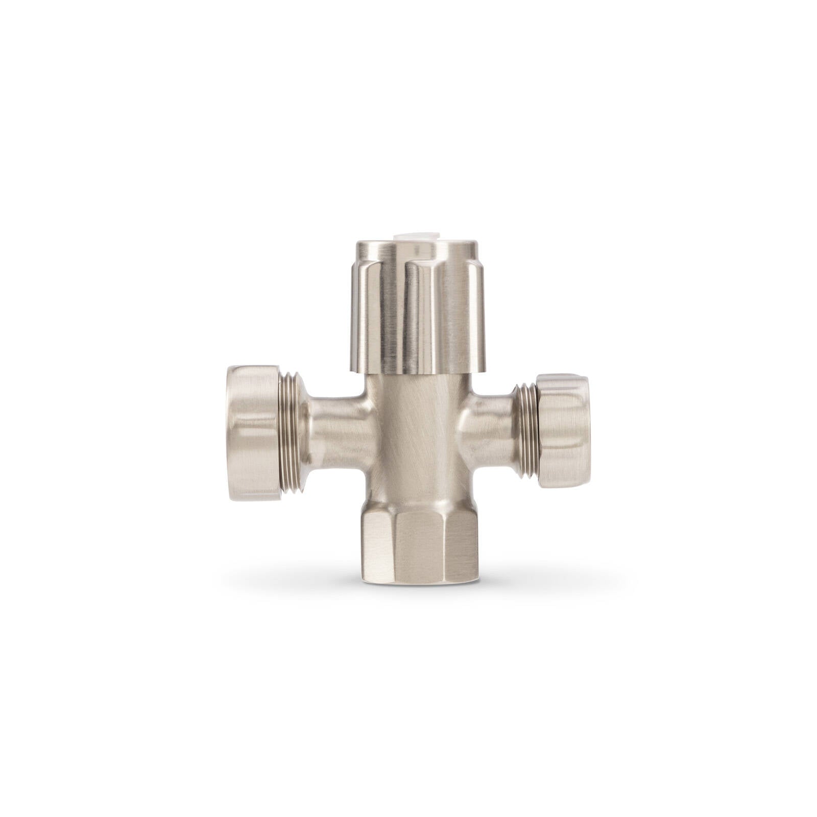 Brasshards 2 Way Under Sink Valve 20mm x 15mm Brushed Nickel Brass Lead Free