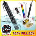 7 Day Pill Organiser Tube, Aluminium Alloy - Black - view 2
